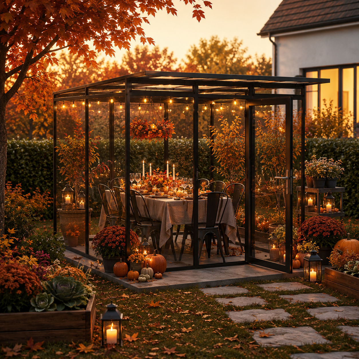 Linea II Glass Outdoor Pavilion