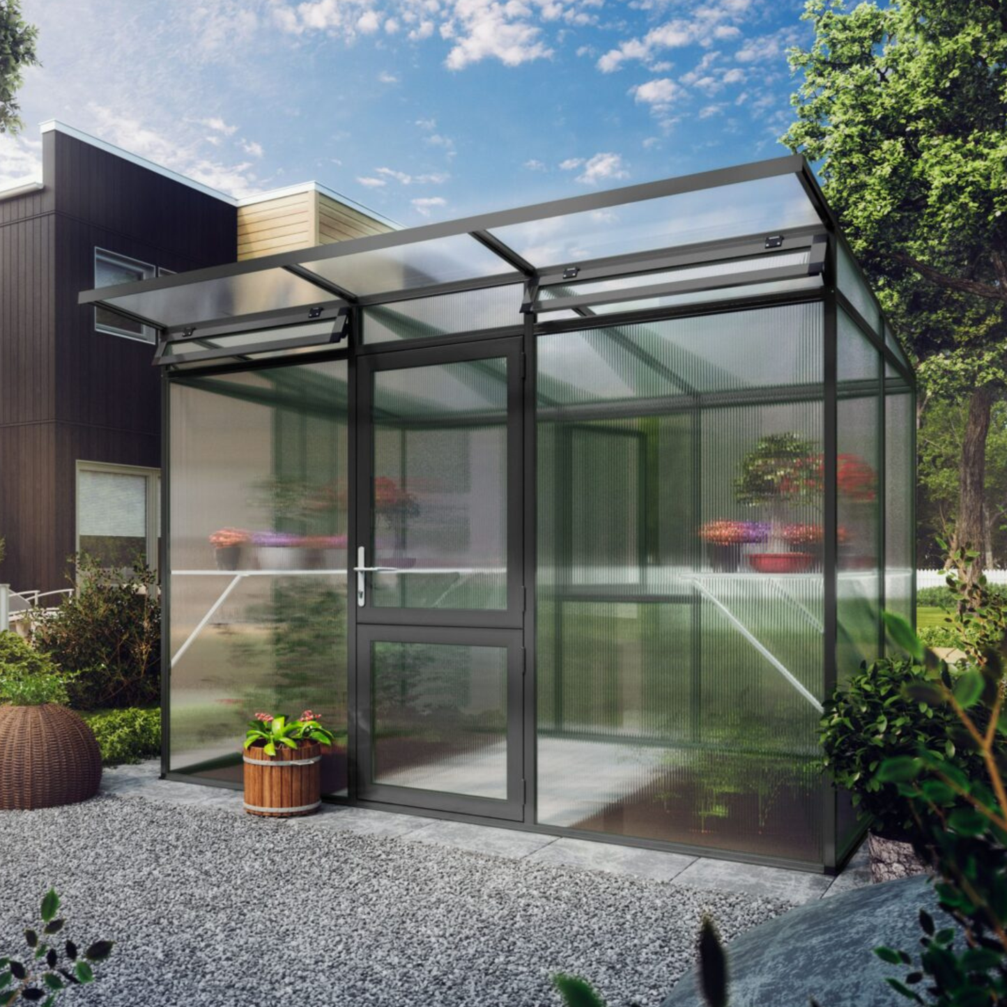Linea II Glass Outdoor Pavilion