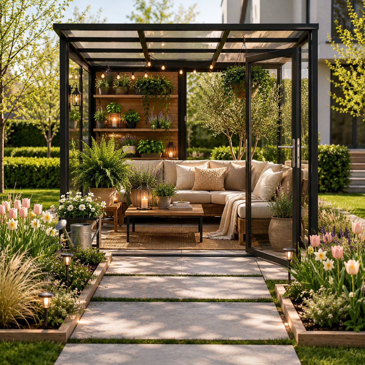 Linea II Glass Outdoor Pavilion